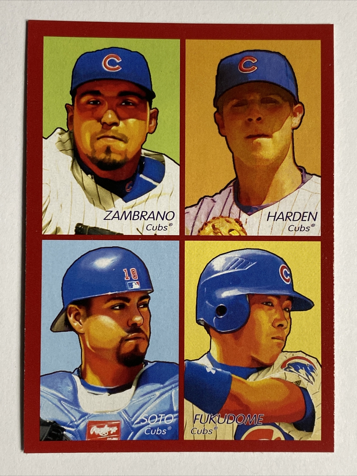 2009 UD Goudey 4 in 1 #66 Carlos Zambrano Rich Harden Soto Fukudome Chicago Cubs