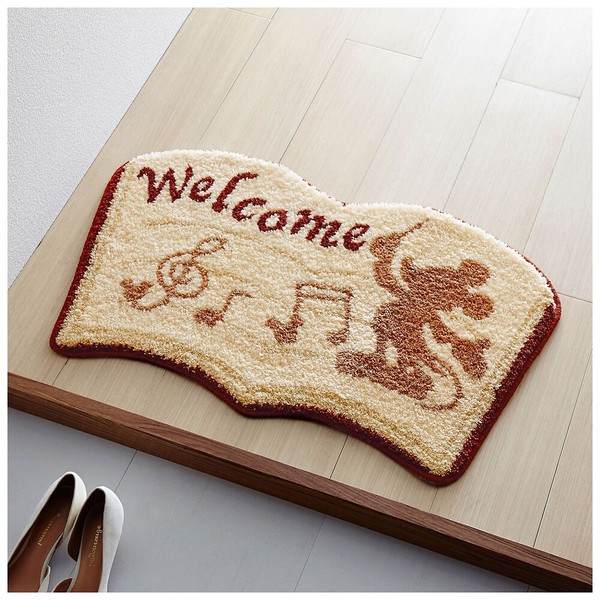 Disney Store Japan Mickey Mouse Waschbare FußMatte Blatt Musikpartitur Form-image
