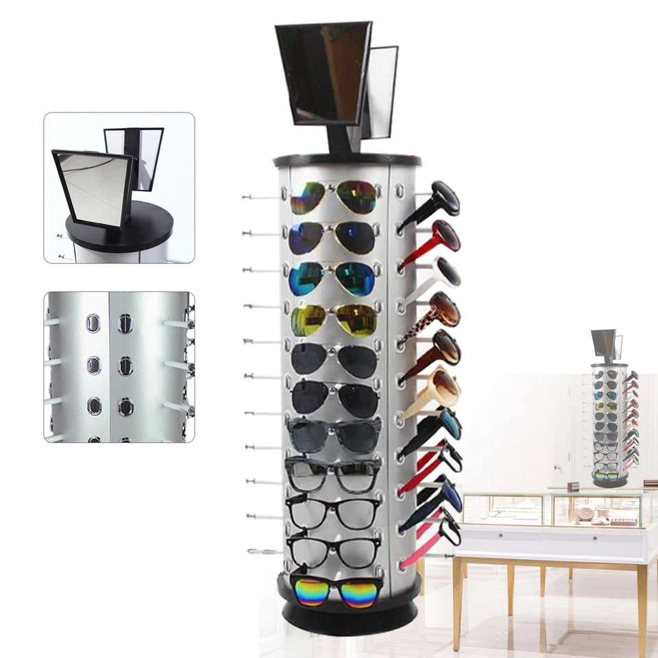 Glasses Rack Holder Sunglasses Display Stand Organizer 360° Rotating 44 Pairs US - Image 3 of 4