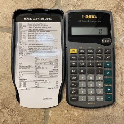Texas Instruments Scientific Calculator TI-30XA Solar With Cover ...