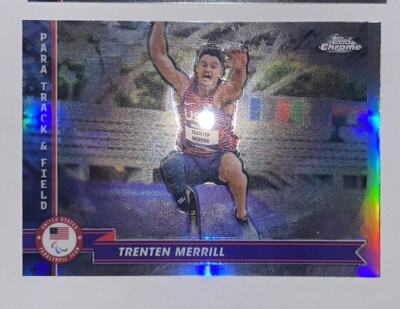 2024 Topps Chrome U.S. Olympic Refractor Trenten Merrill #199 Track & Field