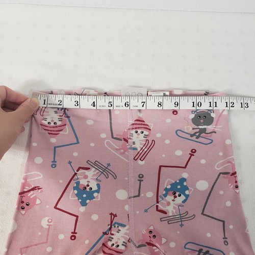 HANNA ANDERSSON Girls Pink Winter Cats Ski Pajama Pants Size 8 Organic Cotton - Picture 7 of 10