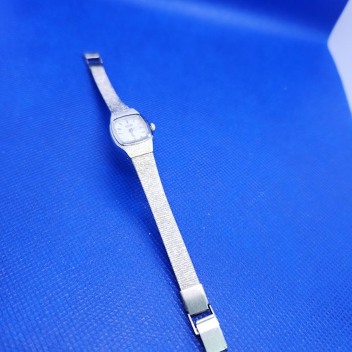 Orologio da polso donna VINTAGE CITIZEN 16mm cinturino tono argento quadrante quadrato quarzo - Foto 3 di 11