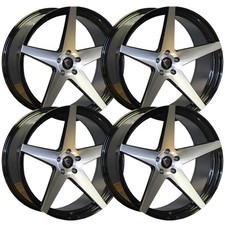 Set-4 Marquee M1001 20x9 20x10 Staggered 5x115 Black Machined 15mm Wheels