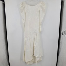 Vintage Nadine 80s Sequin Wedding Bridal Prom Dress White Puffed Sleeve 9 Glam