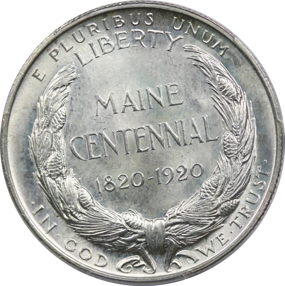 1920 Maine 50C PCGS/CAC MS 65 Early Silver Commemorative Half Dollar  - Image 4 of 4