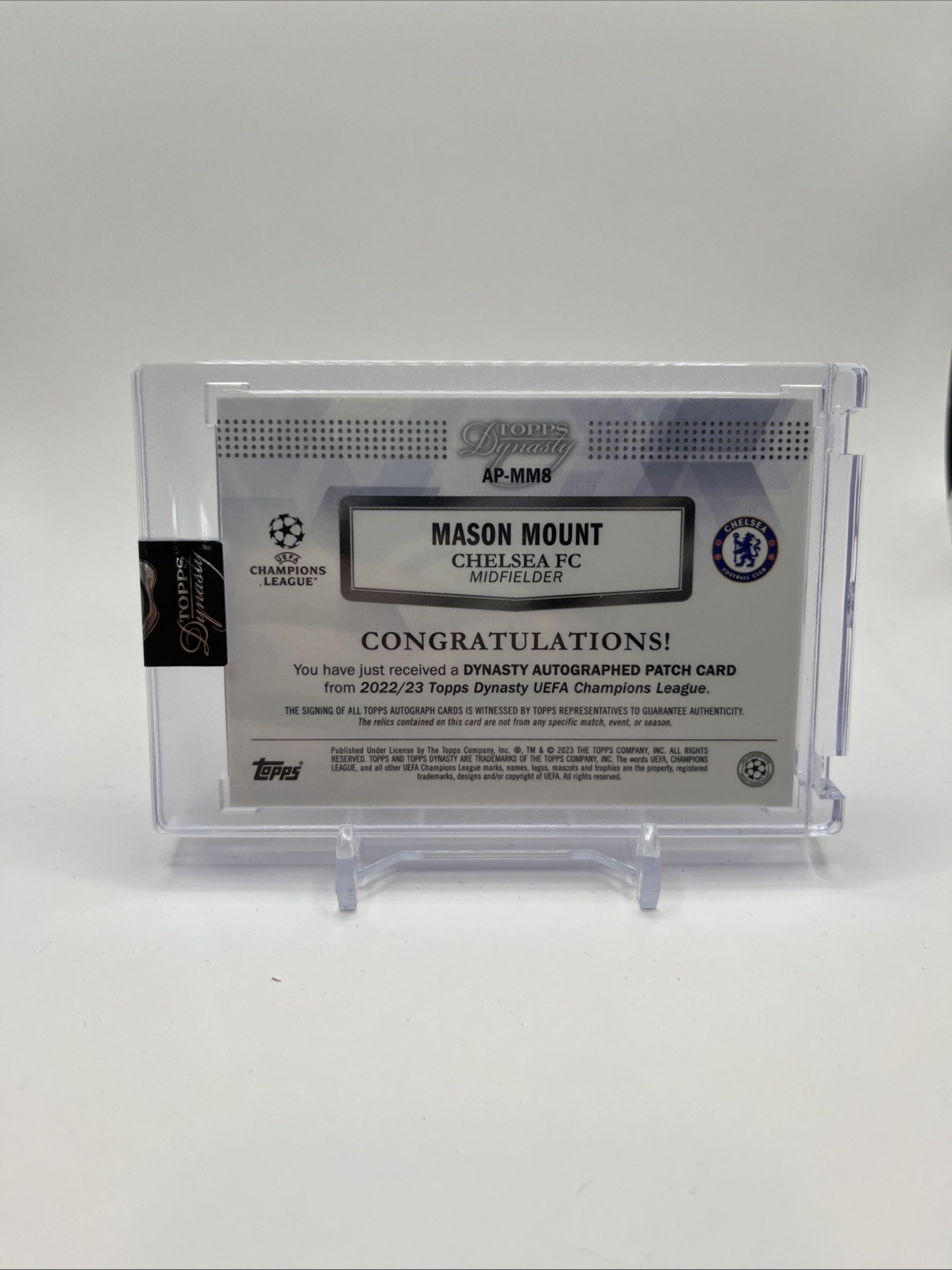 2023 Topps Dynasty UEFA Champions League  Mason Mount /10 Patch Auto view 2