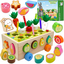 Runhero Montessori Holz Sortierspie Karotten Steckspiel Holzspielzeug Ab 3 Jahr