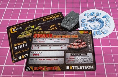 BattleTech Condor Hover Tank  -- Battlefield Support Battle & Fire Lance +Cards