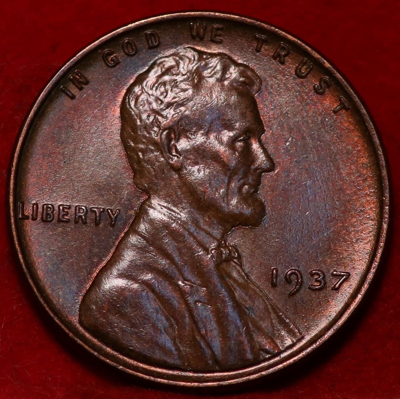 Uncirculated 1937 Philadelphia Mint Copper Lincoln Wheat Cent