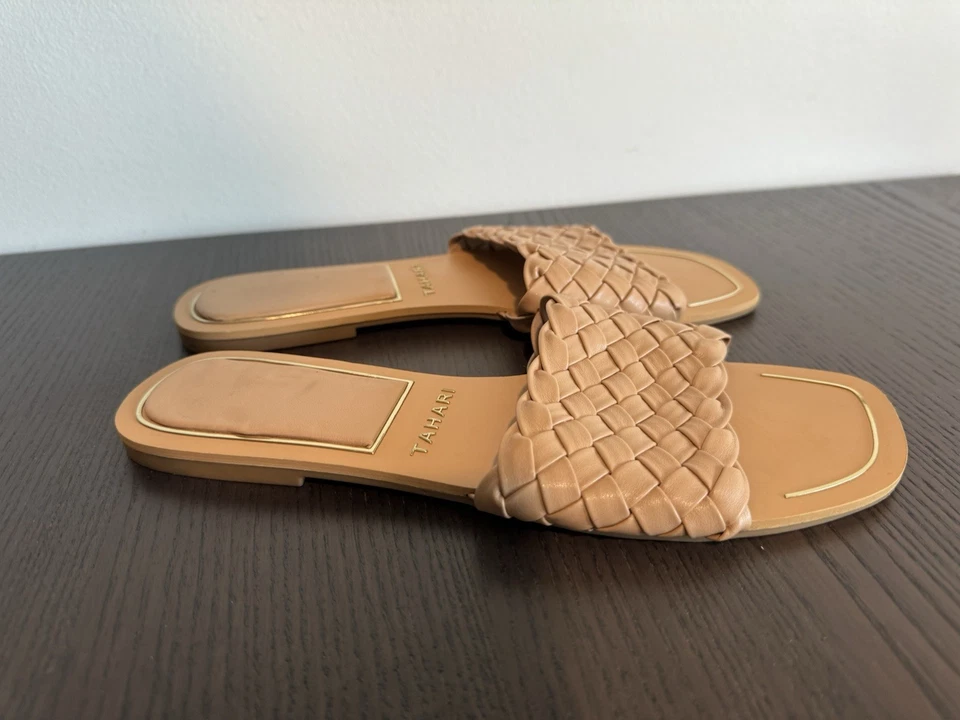Sandalias para mujer Tahari Melissa entrecruzadas trenzadas tostadas talla 8,5” Foto 4 de 4