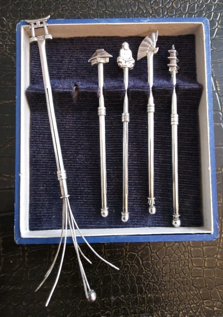 Swizzle Sticks in Other Antique Solid Silver for sale | eBay UK