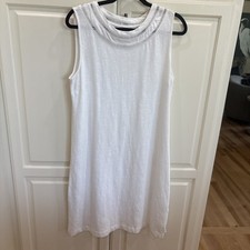 Talbots Women's White Sleeveless Dress Mid Length NWOT Size L