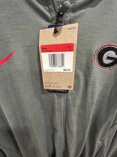 Georgia Bulldogs Nike Jacket Men's L Gray Full Zip Hoodie