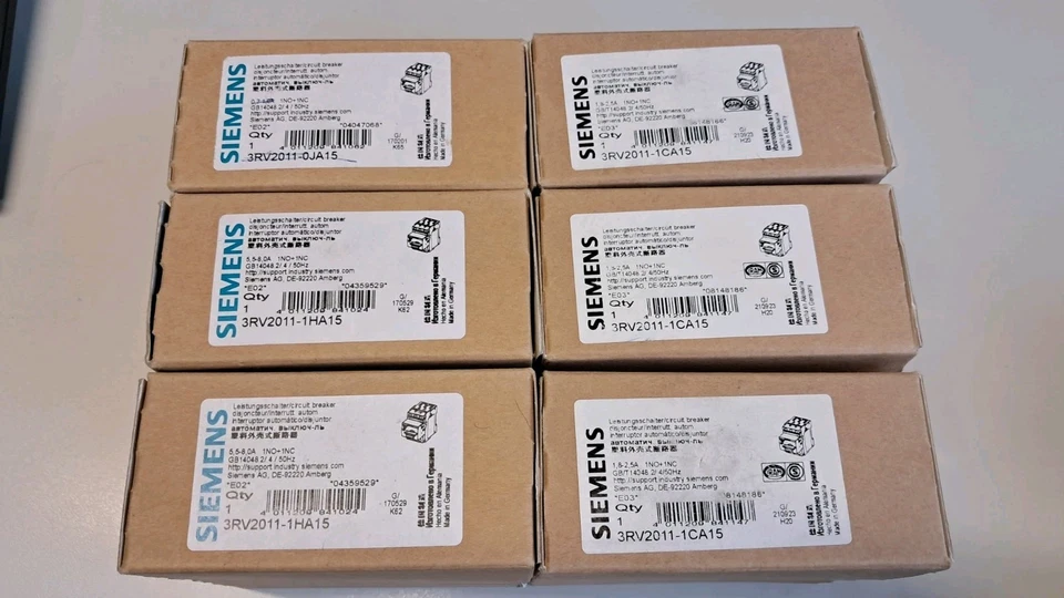 6x Siemens Motorschutzschalter, OVP, NEU, verschiedene Auslösecharakteristik