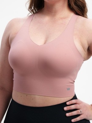 SHEFIT BOSS LONGLINE Rose Clay Sports Bra 3Luxe Size Supportive Workout Top