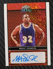 2024 Leaf Metal Magic Johnson Red Refractor 3/8 AUTO HOF LEGEND LAKERS #LAMJ1