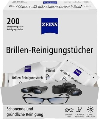 ZEISS Brillen-Reinigungst?Cher Mit Alkohol 200 St?Ck Zur Schonenden & Gr?Ndliche