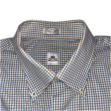 Peter Millar Men  s Large Long Sleeve Multicolor Plaid Button Up Shirt Cotton