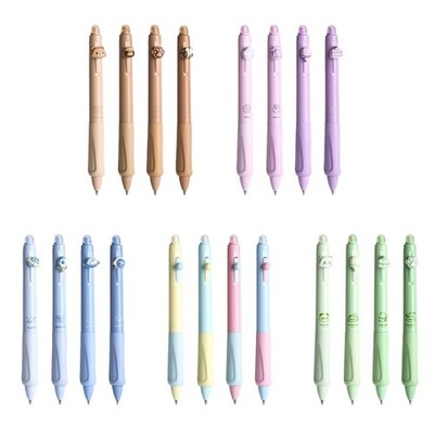 4x/Set Press Pen 0.5mm Signature Pen Erasable Neutral Pen Retractable Gel Pen