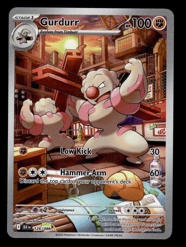 Pokemon Gurdurr Holofoil SV: Black Bolt - 126/086