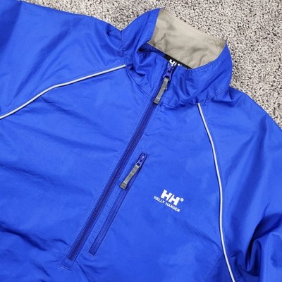 Helly Hansen Windbreaker Jacket Mens Large Blue Excellent Quarter Zip Technical