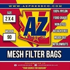 20 Pack 90 Micron Nylon Mesh Press Filter Bags, 2x4 Inch, Food Grade, Extractio