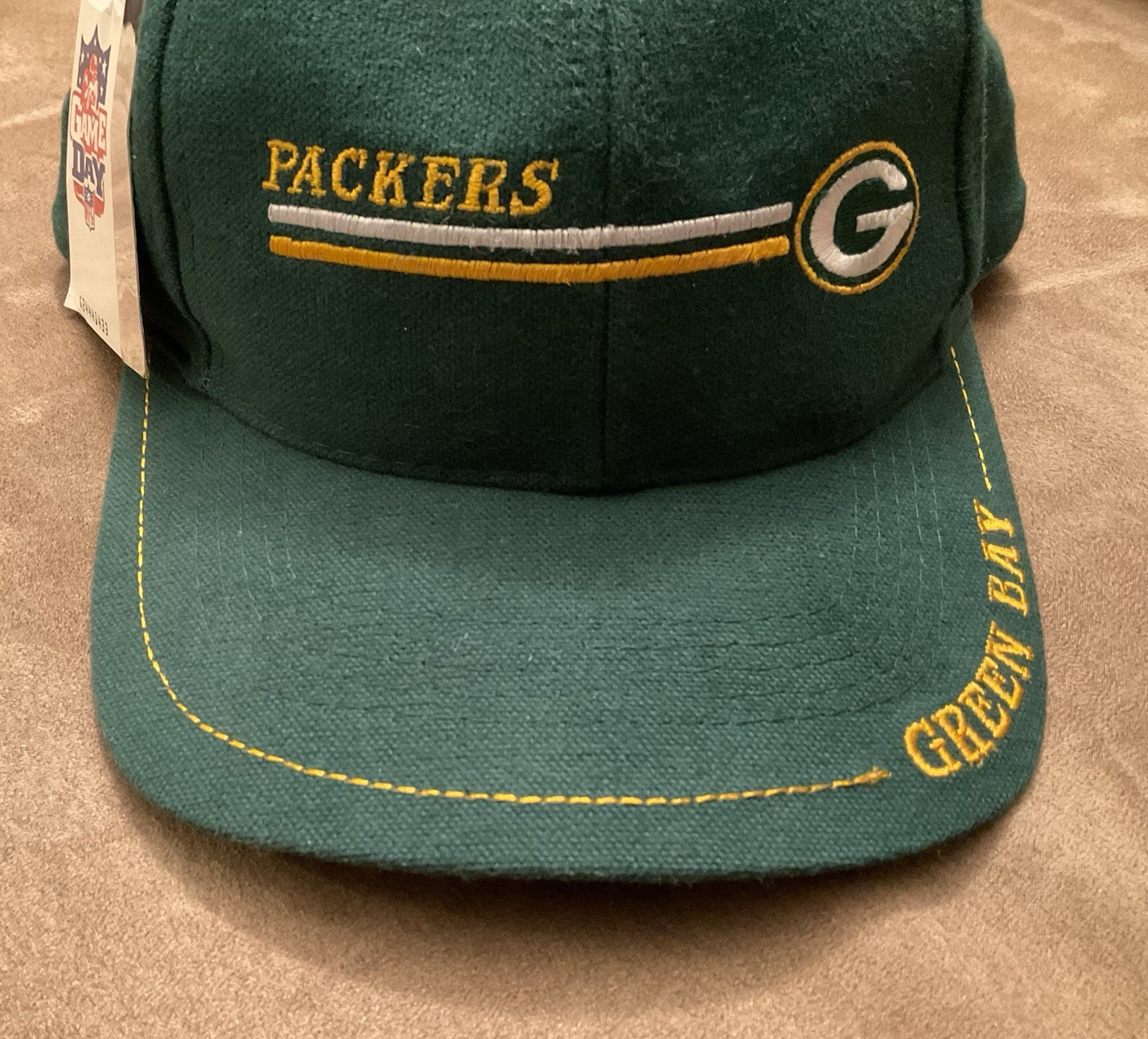 Vintage Green Bay Packers NFL Game Day Logo 7 Snapback Hat Cap