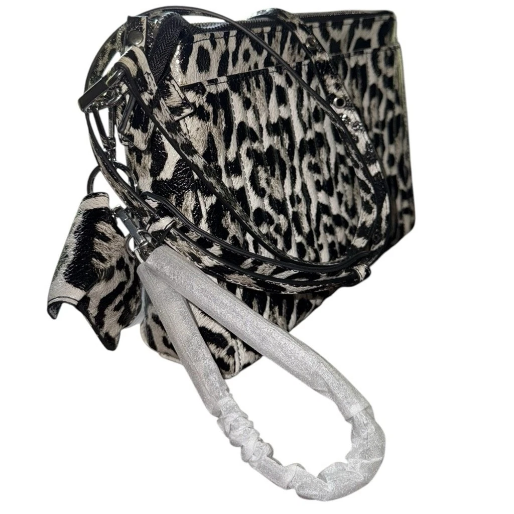 WANDLER Borsa a tracolla JuJuBe stampa leopardata delle nevi con tracolla da polso borsa convertibile