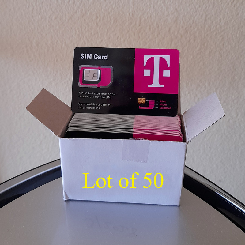 Lot of 50 T-Mobile 3-In-1 Triple-cut SIM Card R15