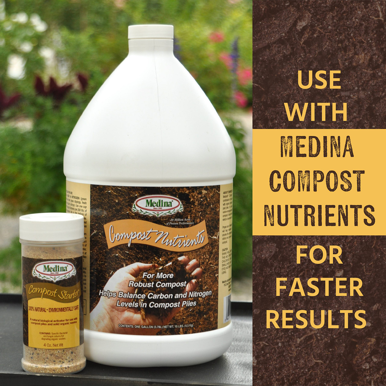 Compost Starter Natural Microbial Blend 4 oz Bottle by Medina