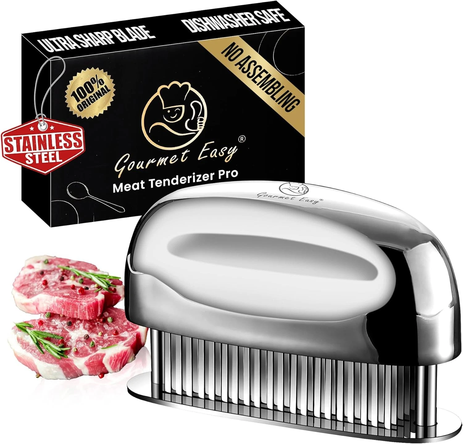 Meat Tenderizer Tool, Easy to Clean, One Piece Design - No Disassembly...
Opens in a new window or t