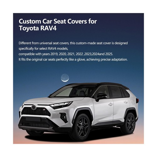 Car seat Covers Compatible with Toyota RAV4 2019-2024 2025 Hybrid XLE LE SE X... - Picture 9 of 9