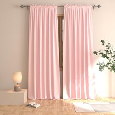 Pink Curtains Girls Room Darkening 100 inches Nursery Kids Room Window Curtai...