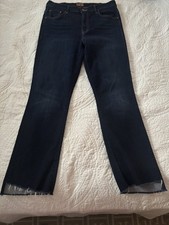Women's Mother Insider Crop Step Fray 29. Worn Twice Dark Wash