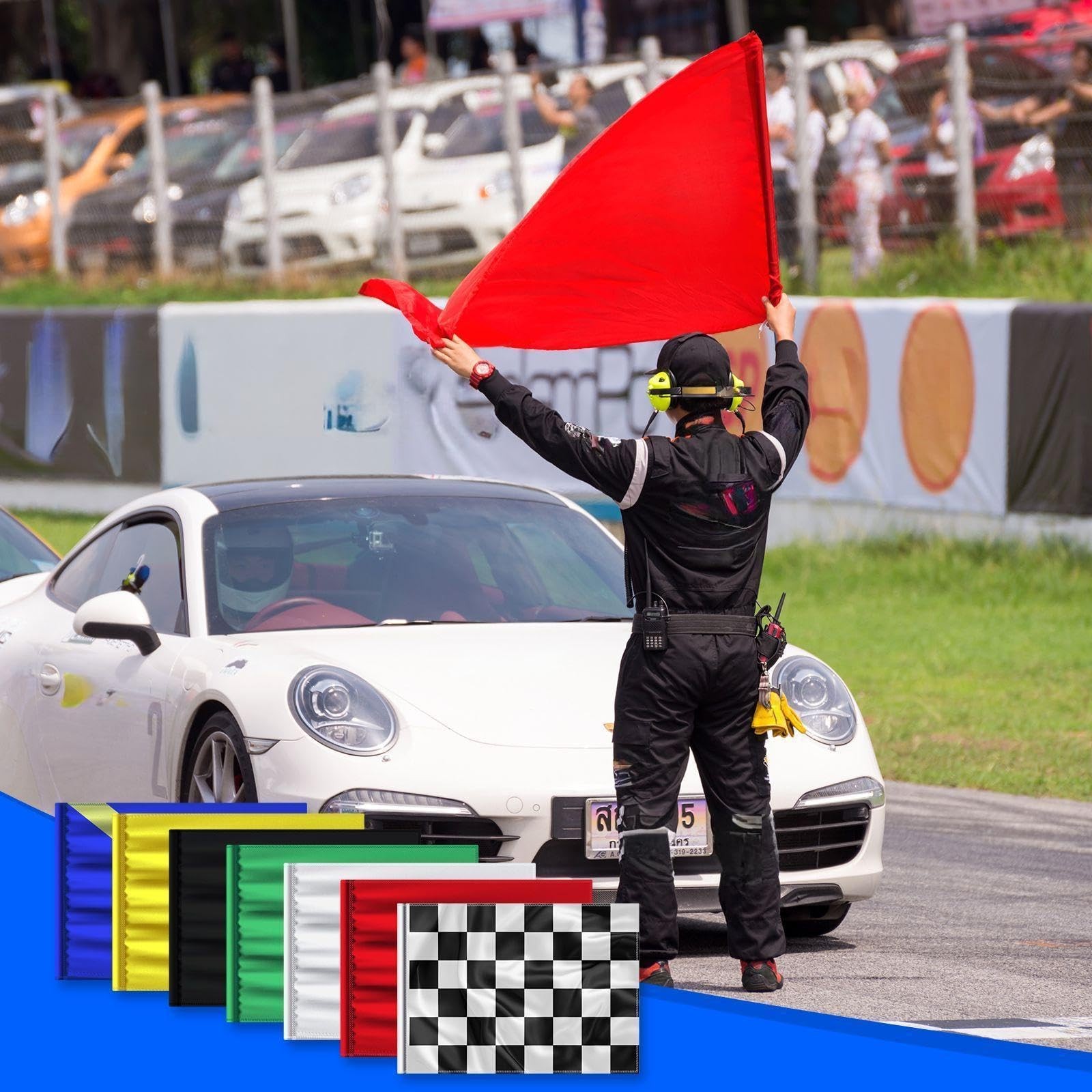 Moukeren 7 Set Racing Flags 25 x 30 Inch, Large Checkered track flag | eBay