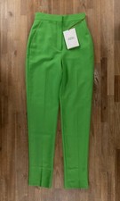 ALEXANDER MCQUEEN green wool & mohair blend cigarette pants Size 4 US / 40 IT