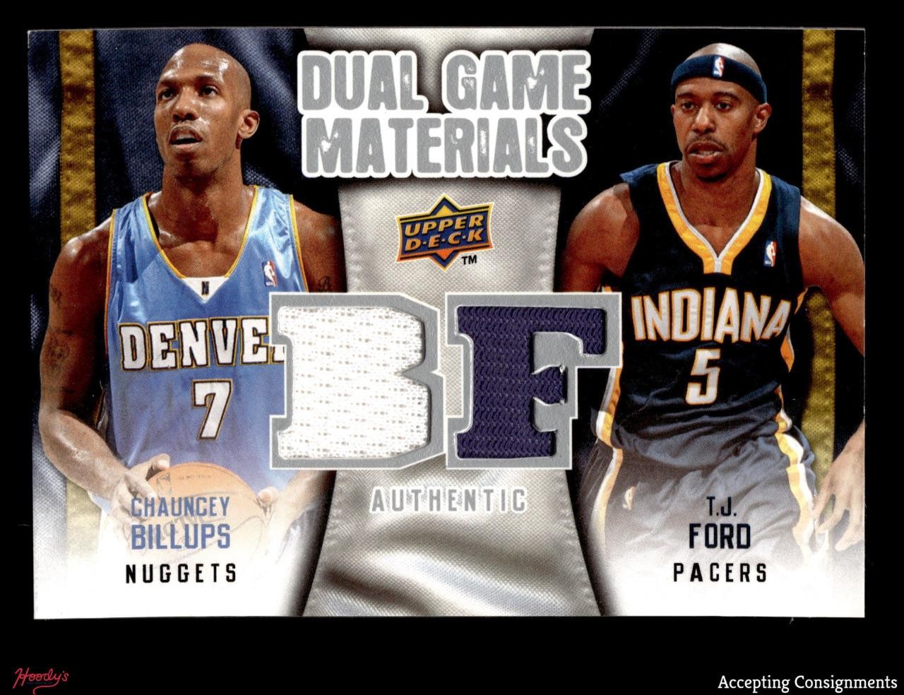 2009-10 Upper Deck Game Dual Chauncey Billups T.J. Ford GAME USED JERSEY