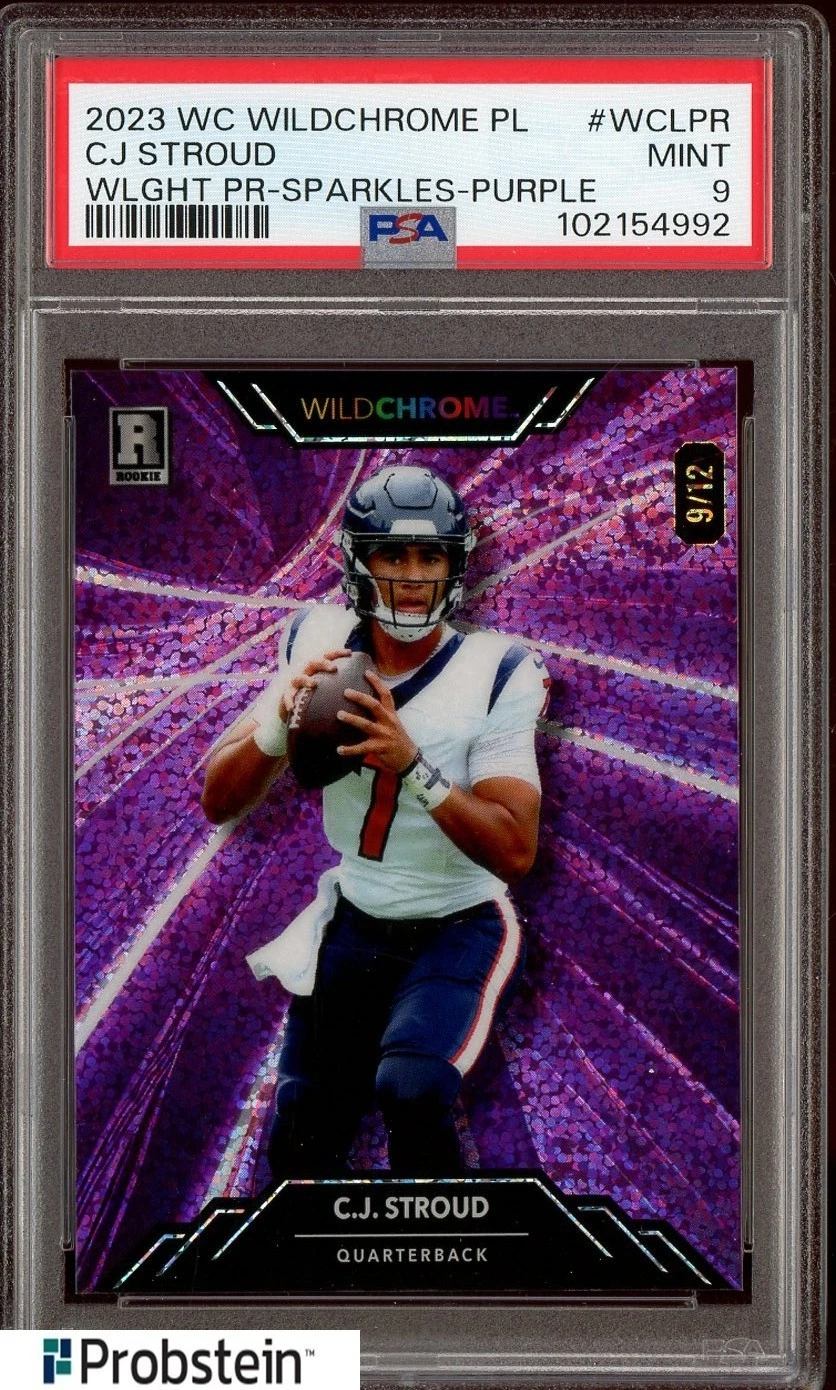 CJ Stroud Wild Card Wildchrome Pro-Look Wildlight Promo #WCLPR Sparkles Foil-Purple