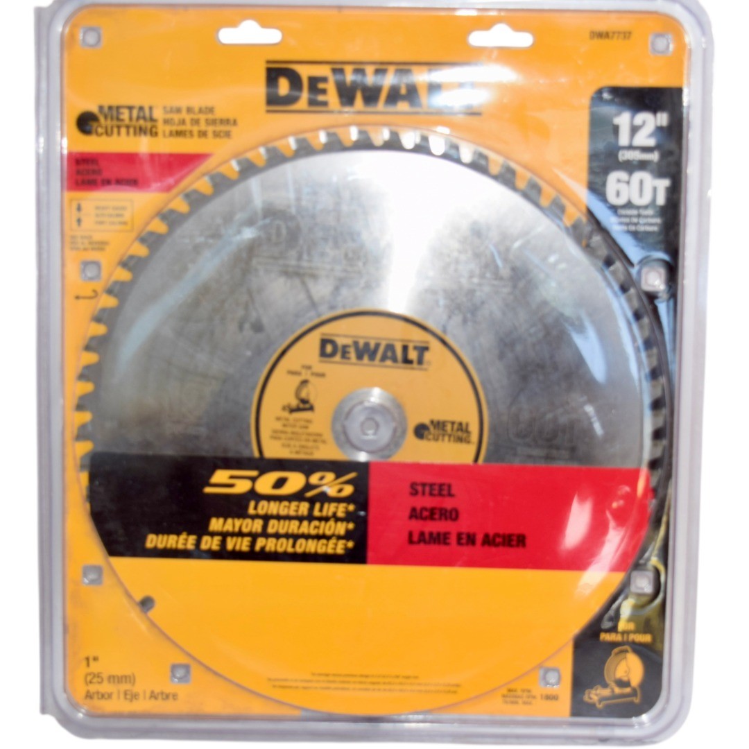 NEW DEWALT DWA7737 12'' 60T Metal Cutting Circular Saw Blade 1'' Arbor Heavy Gau