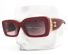 Chanel Sunglasses ch5534A 1792/S1 Dark Red Gold Jewel Tweed with Case NWT