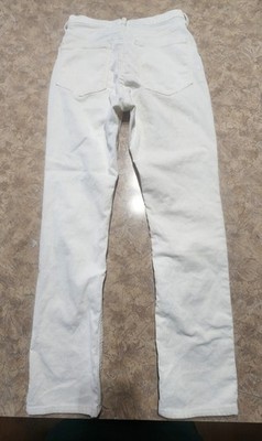 Gap Corduroy Cigarette High Rise White Womens Sz2 26