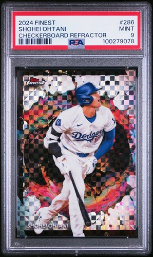 2024 TOPPS FINEST CHECKERBOARD REFRACTOR #286 SHOHEI OHTANI PSA 9