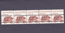 PNC5 4c Stagecoach P/C 6 Gap 2L US #1898Ab MNH OG