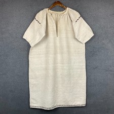 Antique Hand Embroidered Peasant Dress Ukrainian Vyshyvanka Handwoven Linen