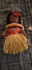 VINTAGE 1940'S HAWAIIAN HULA GIRL DOLL - CLOTH - GRASS SKIRT