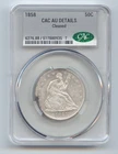 1858 Seated Liberty Half Dollar, CAC AU Details