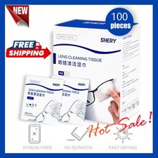 Optical Lens Cleaning Wipes Glasses Phone Pad Screen Camera 100 pcs