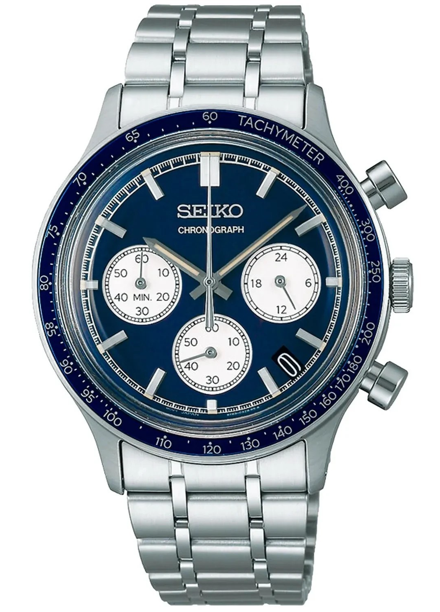 Seiko Chronograph Tachymeter Quartz Stainless Steel Men's Watch