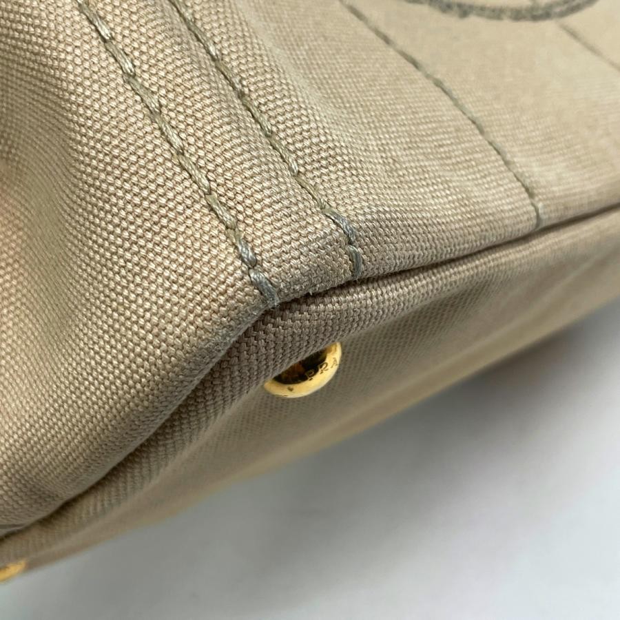 PRADA Canapa 2-Way Tote Shoulder Bag Canvas Beige with Shoulder Strap #BS1749 thumbnail 3